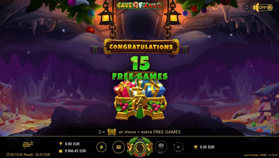 Cave of Xmas Slot - Free Spins