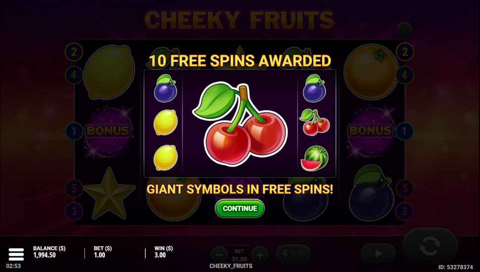 Cheeky Fruits Slot - Free Spins