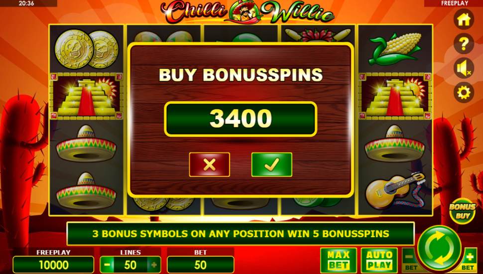Chilli Willie slot - feature