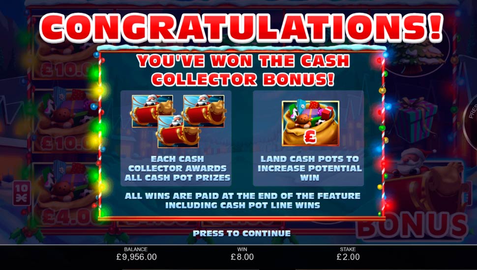 Christmas cash pots slot Cash Collector Round