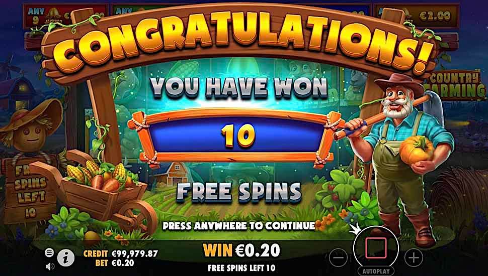 Country Farming slot free spins
