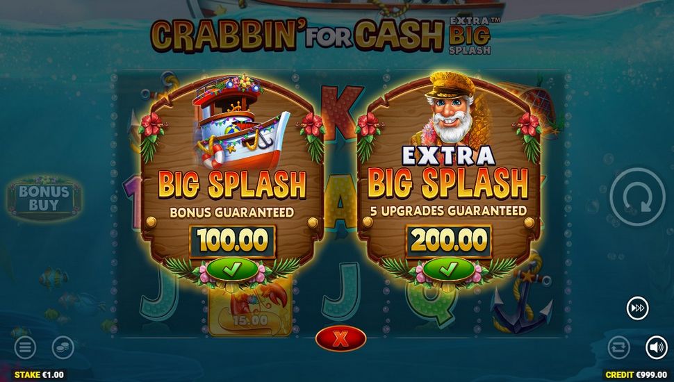 Crabbin for Cash Extra Big Splash slot buy feature