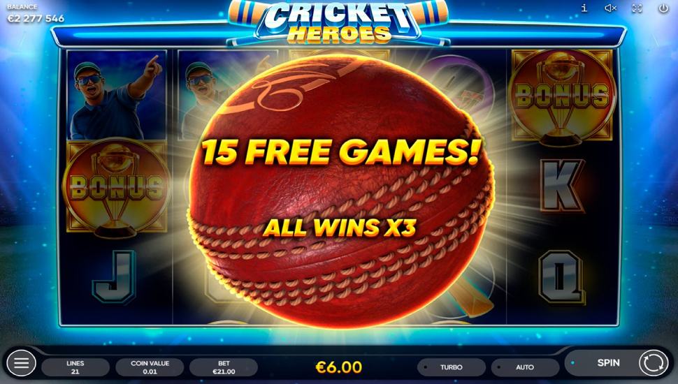 Cricket heroes slot - feature