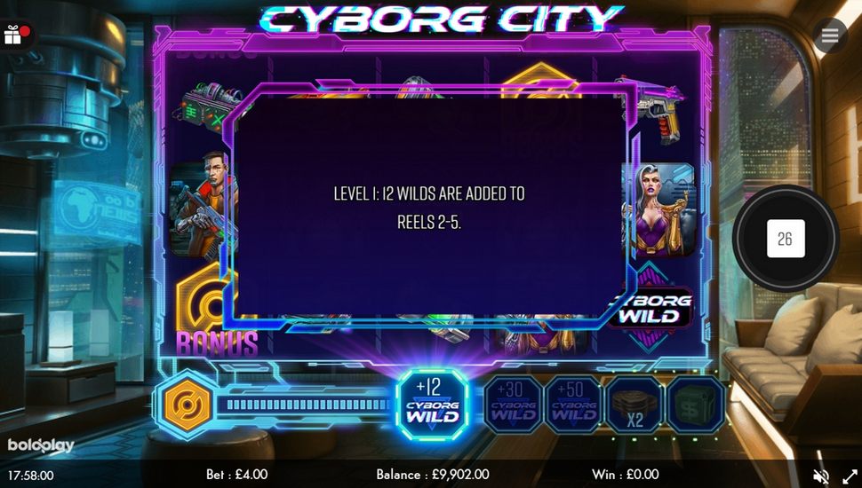 Cyborg City slot Progress Bar