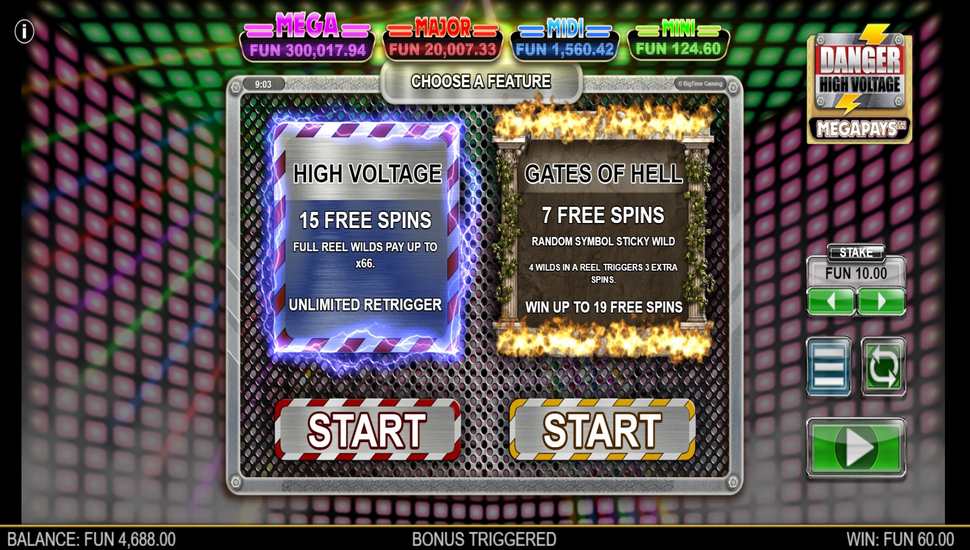 Danger High Voltage Megapays Slot - Free Spins