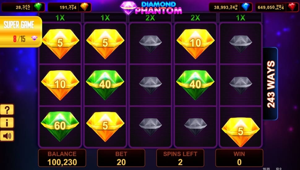 Diamond phantom slot bonus game