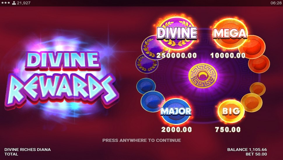 Divine riches diana slot divine rewards