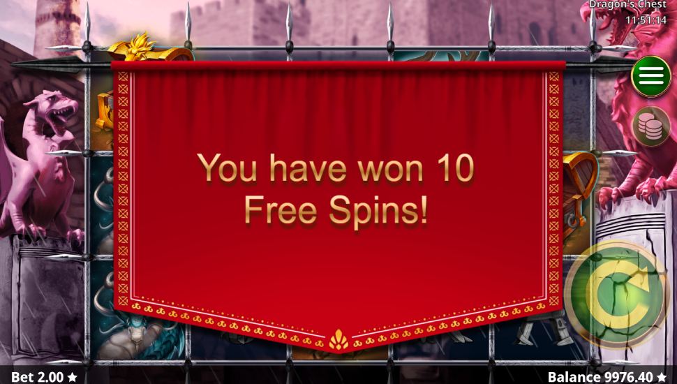 Dragon's chest slot - free spins