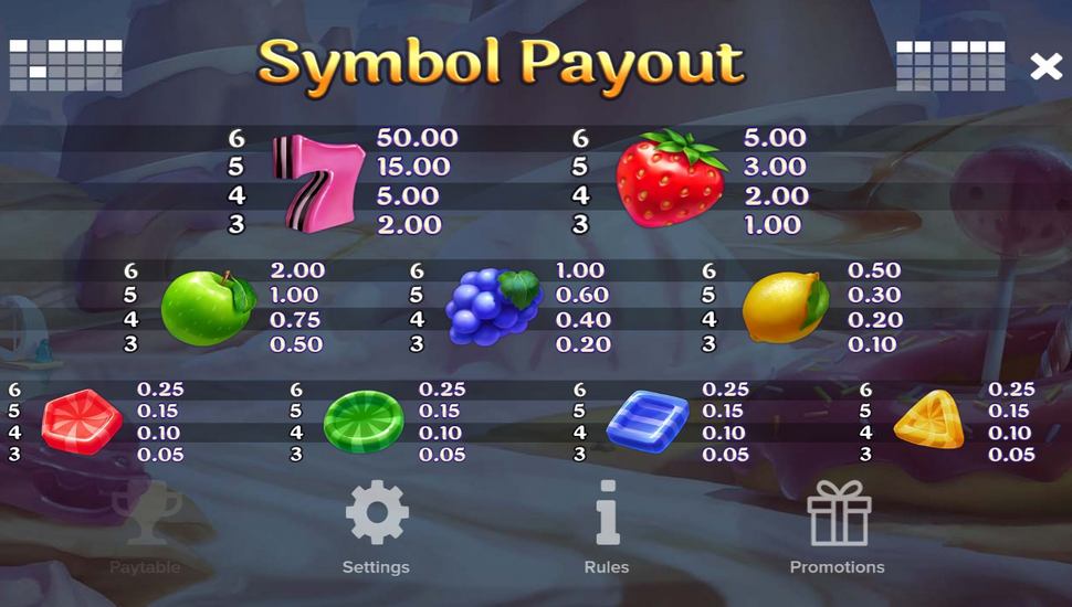DROPZ Slot - Paytable