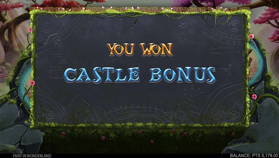 Fairy in Wonderland slot castle bonus