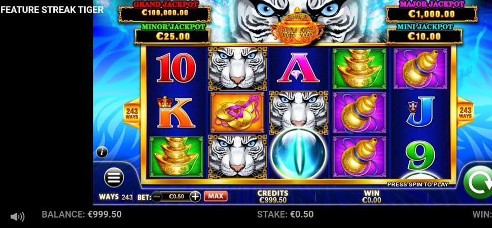 Feature Streak Tiger slot mobile
