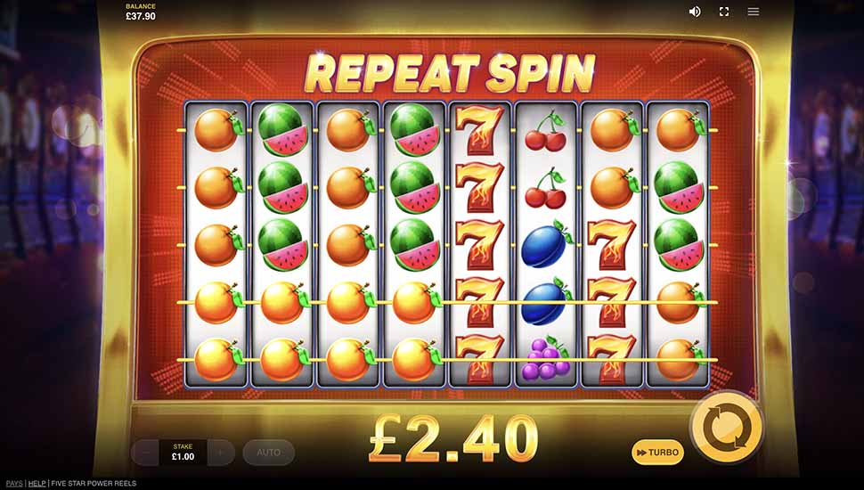 Five Star Power Reels slot Repeat Spin