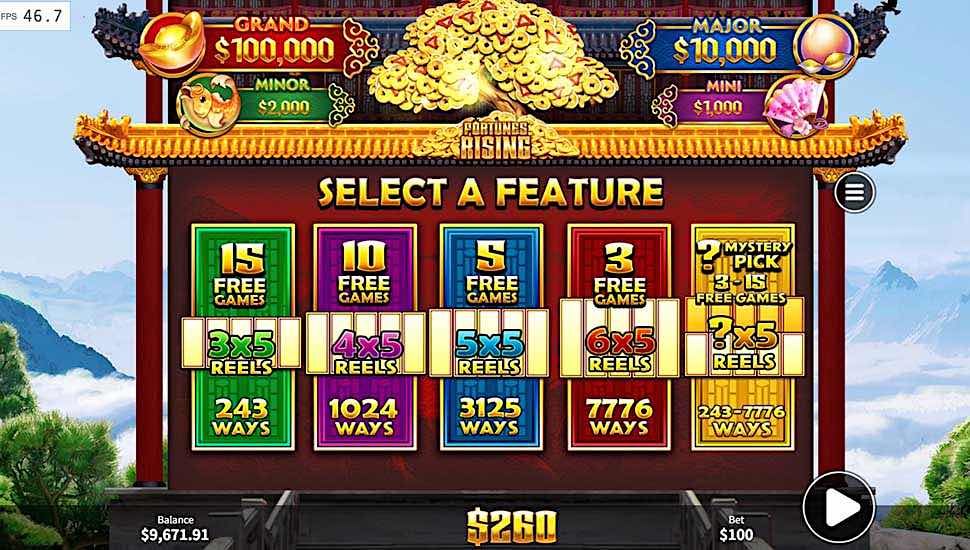 Fortunes Rising slot free spins