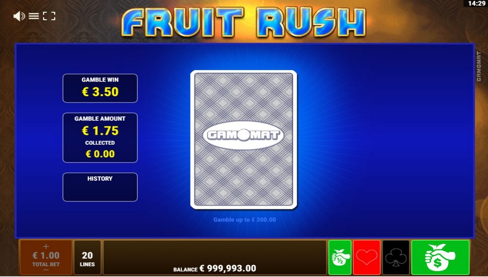 Fruit Rush Slot - Gamble Feature