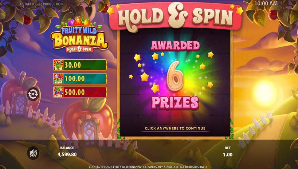 Fruity Wild Bonanza Hold & Spin Slot - Hold & Spin Feature
