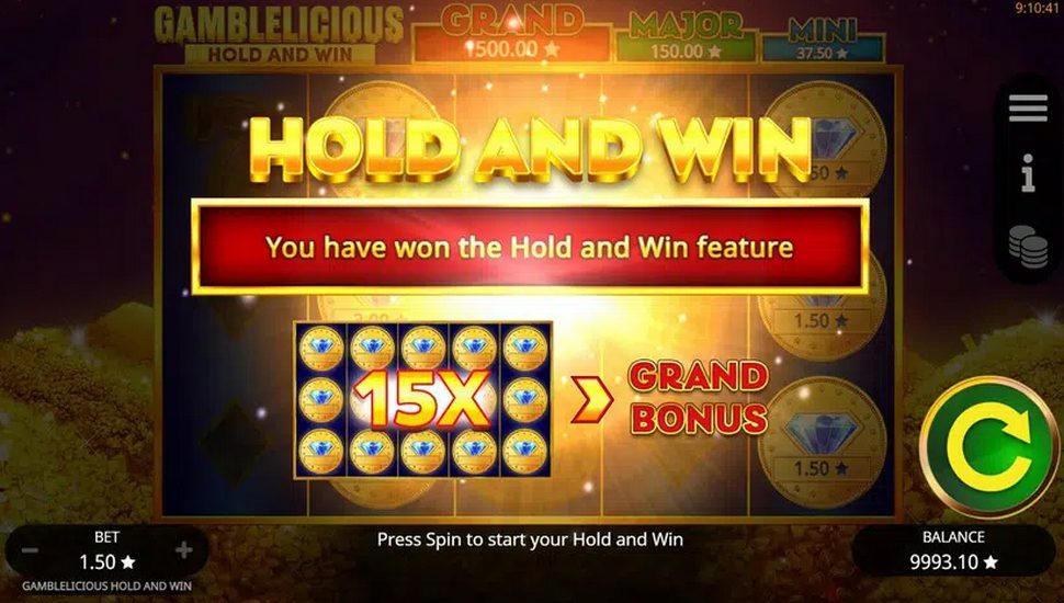 Gamblelicious Hold and Win Slot - Hold and Win