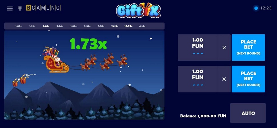 Gift X crash game mobile