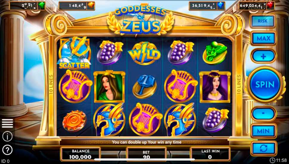 Goddesses of Zeus slot mobile