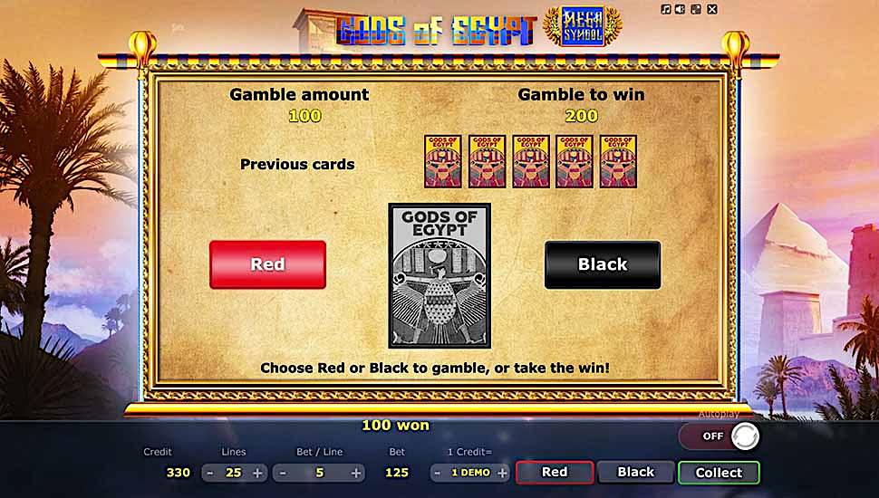Gods of Egypt slot gamble