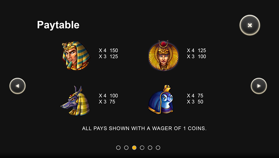 Gods of Giza – Enhanced Slot - paytable