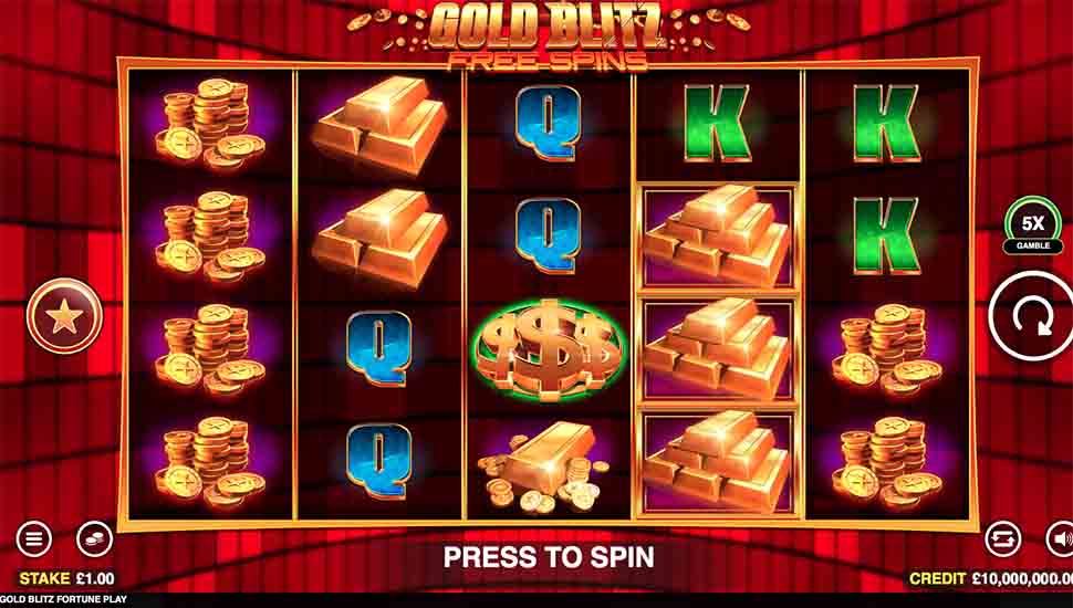 Gold Blitz Free Spins Fortune Play Slot - Review, Free & Demo Play