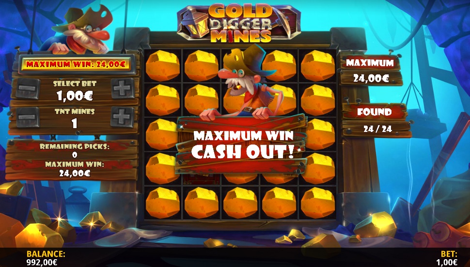 Gold Digger: Mines slot - Maximum win Cash out