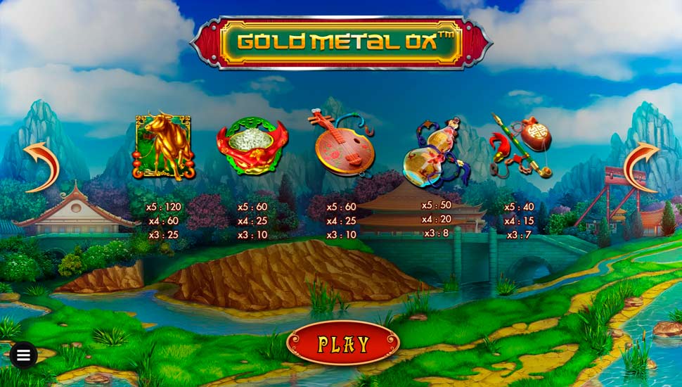 Gold Metal Ox slot paytable