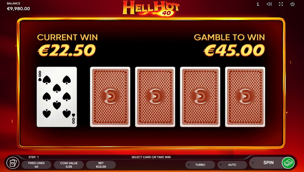Hell Hot 40 Slot - Gamble Feature