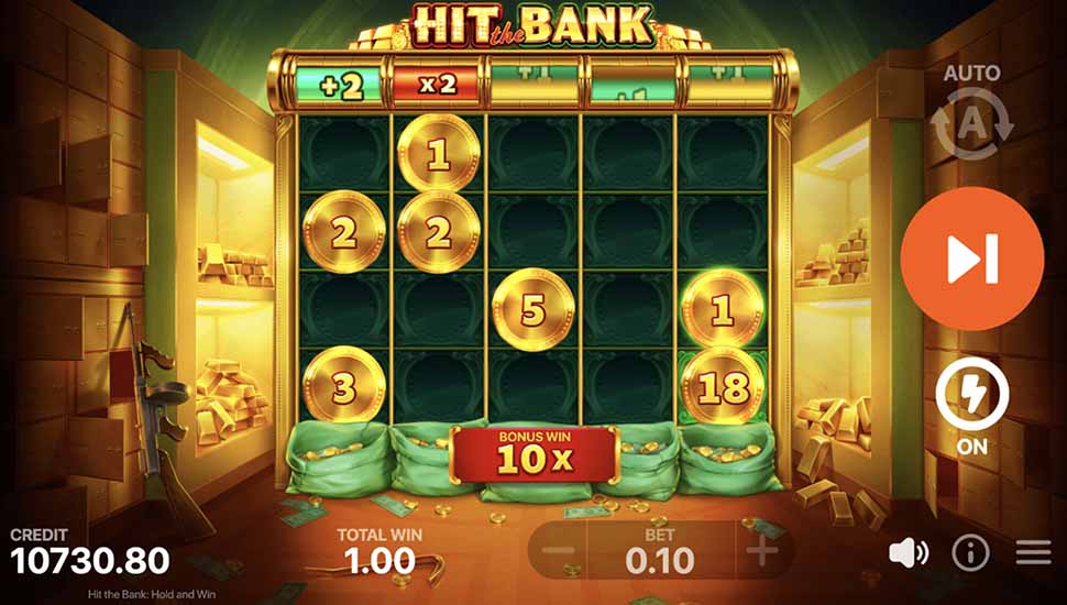 Hit the Bank Hold and Win slot bonus game