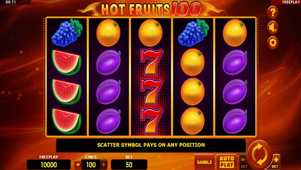 Hot Fruits 100 Slot - Review, Free & Demo Play preview