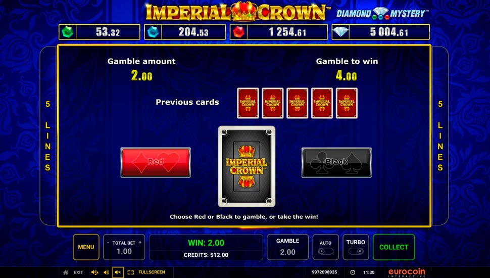 Imperial crown slot - Gambling Feature