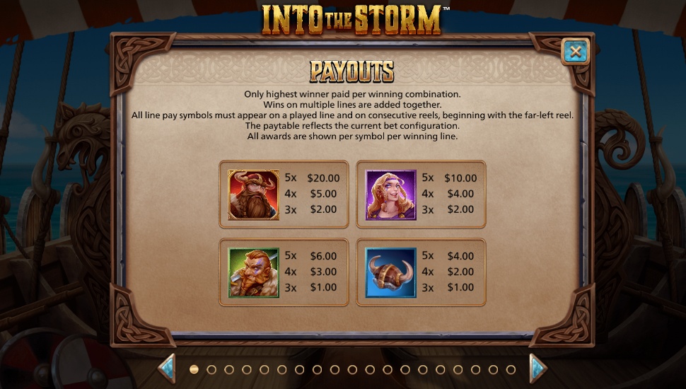 Into the Storm Slot - Payouts