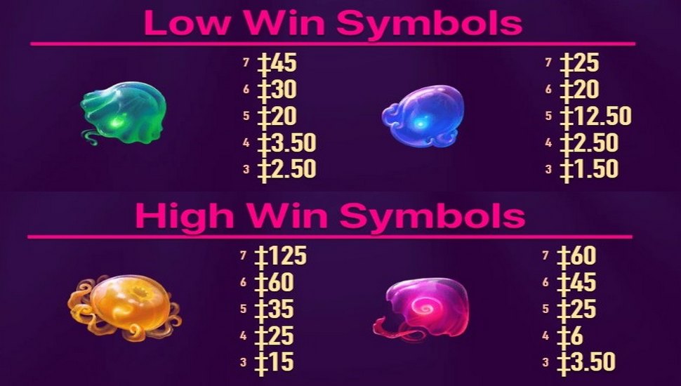 Jellyfish Flow Ultra Slot - Paytable