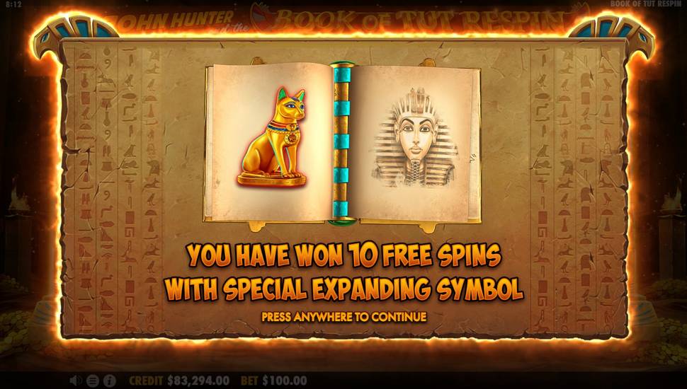 John Hunter and the Book of Tut Respin Slot - Free Spins