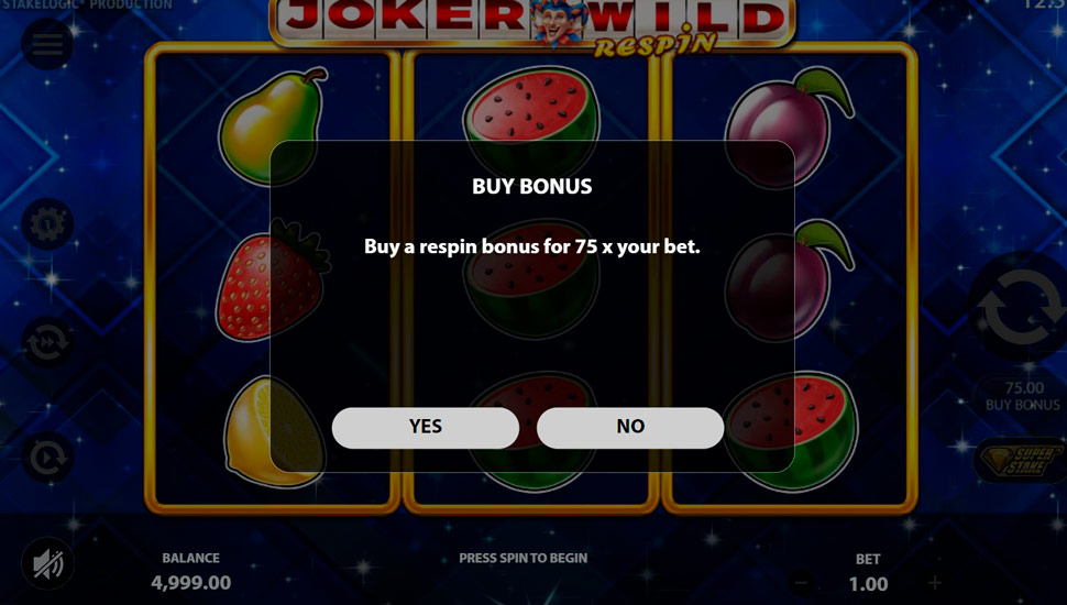 Joker wild respin slot - bonus buy