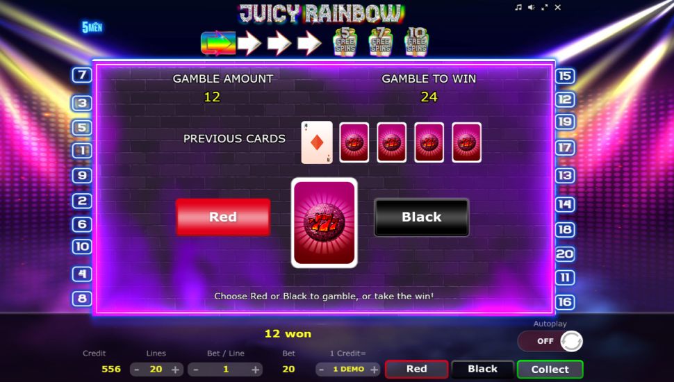 Juicy rainbow slot - risk game