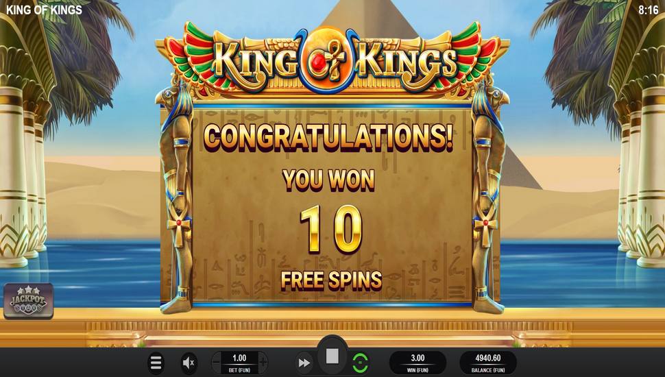 King of Kings Jackpot Stars Slot - Free Spins