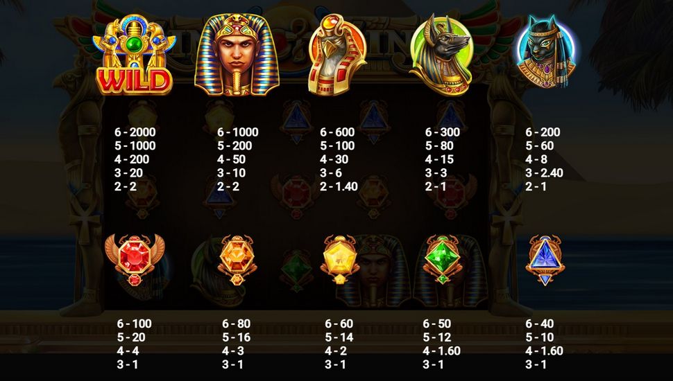 King of Kings Jackpot Stars Slot - Paytable