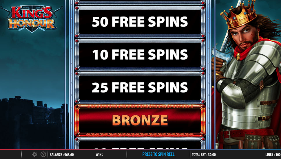 King's Honour slot free spins