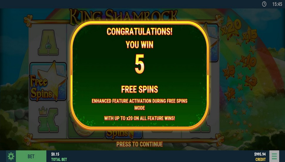 King Shamrock Slot - Free Spins