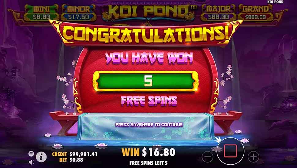 Koi Pond slot free spins