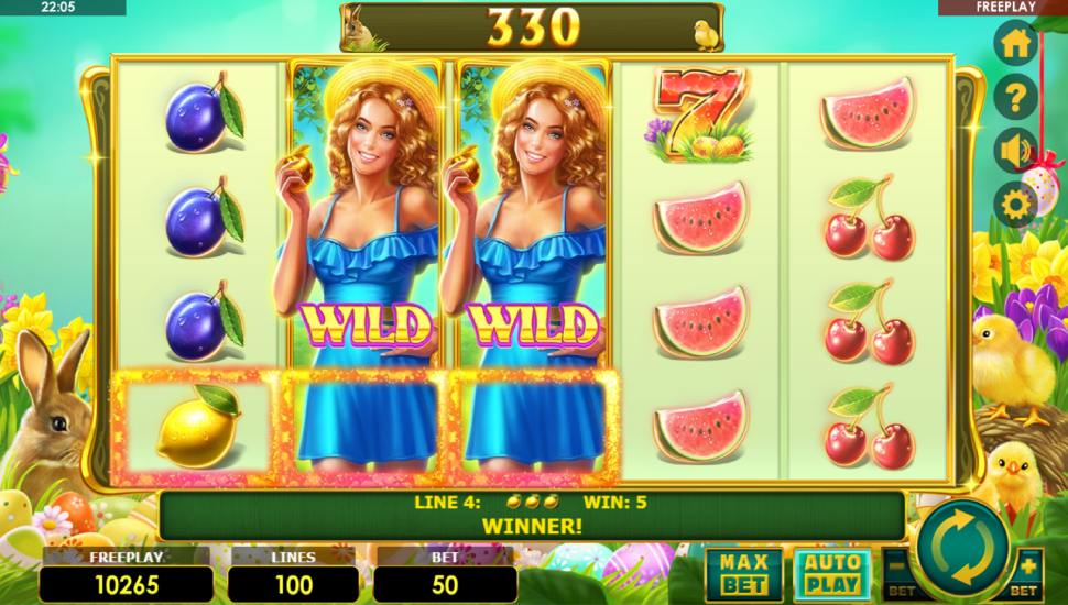 Lady fruits 100 easter slot - feature