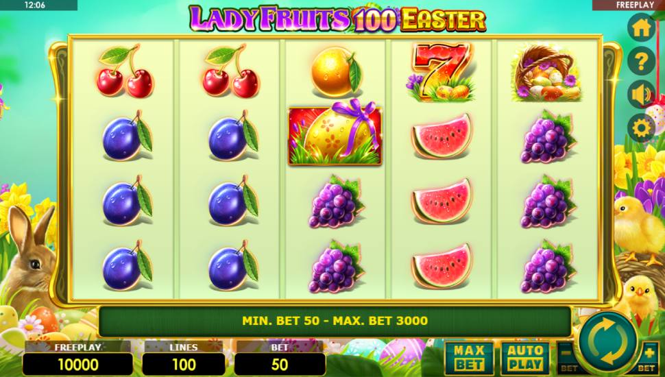 Lady Fruits 100 Easter Slot - Review, Free & Demo Play preview