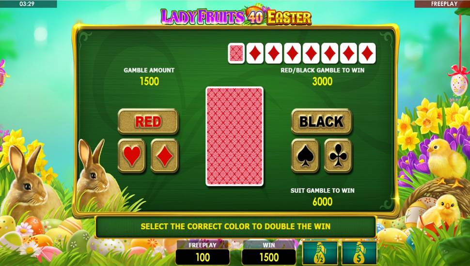 Lady Fruits 40 Easter Slot - Gamble Feature
