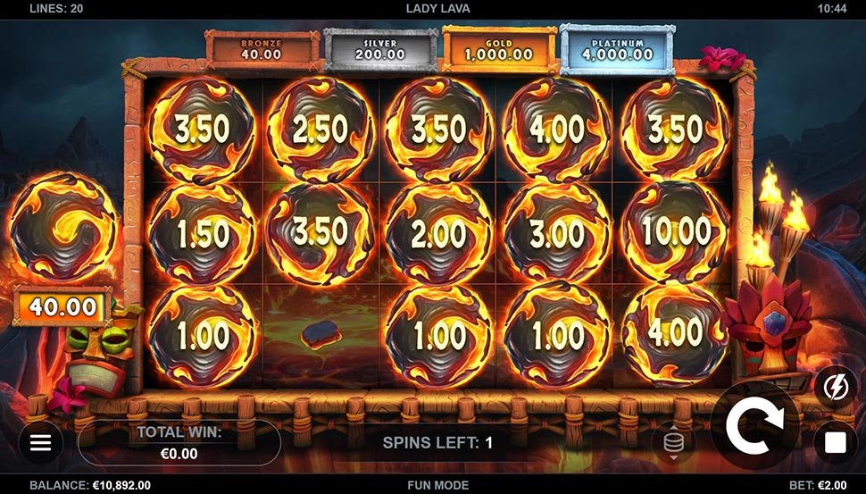 Lady Lava slot - free spins