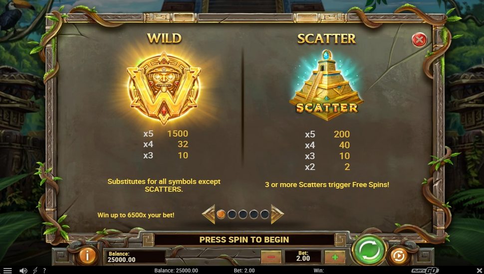 Legacy of inca slot paytable