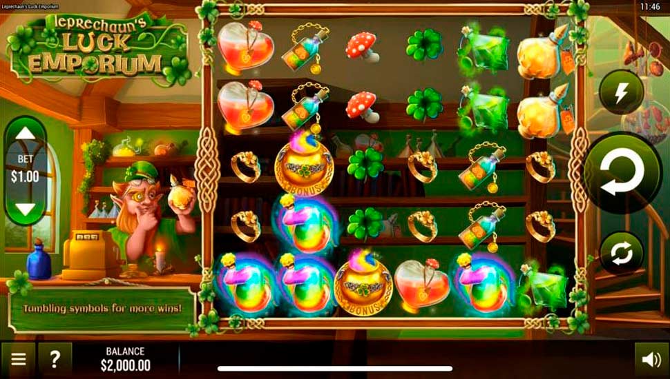 Leprechaun's Luck Emporium slot mobile