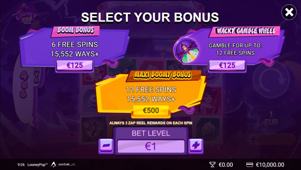 LooneyPop slot - feature