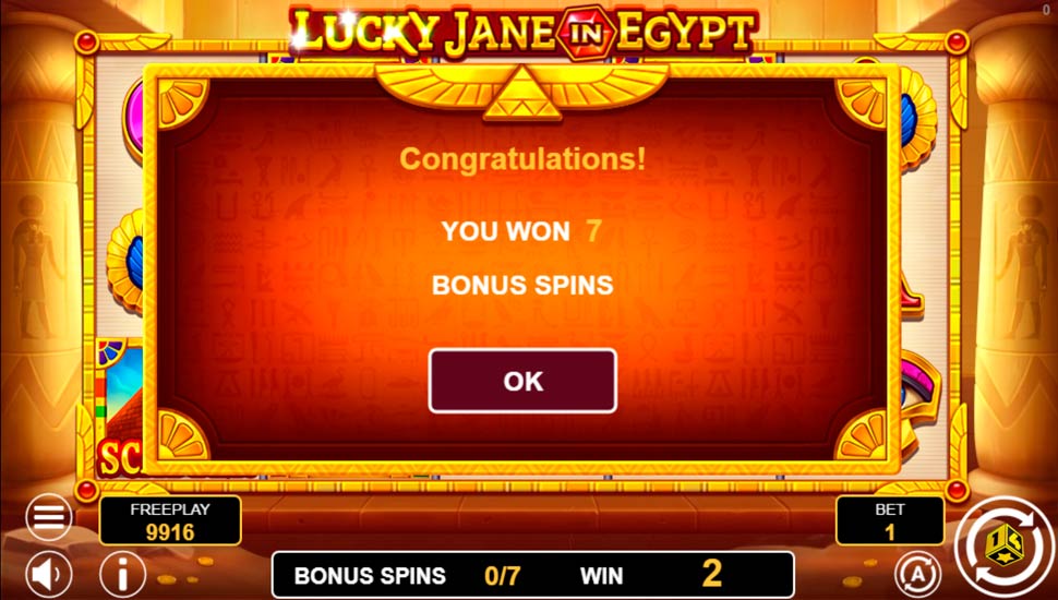 Lucky Jane in Egypt slot Free Spins