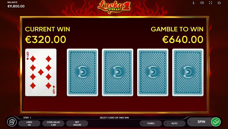 Lucky Streak 1 Slot - Gamble Feature